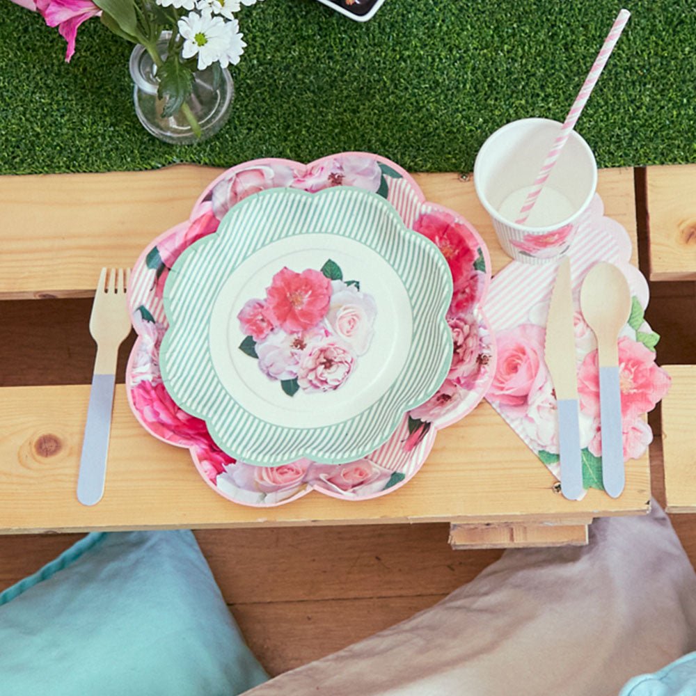 A Very English Rose Small Paper Party Plates - 图片 2