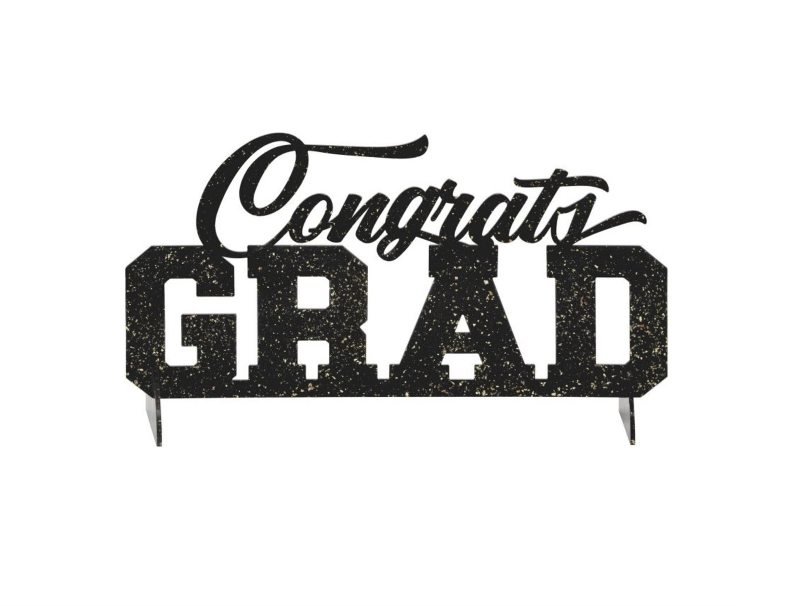 Black & Gold Congrats Grad Decoration