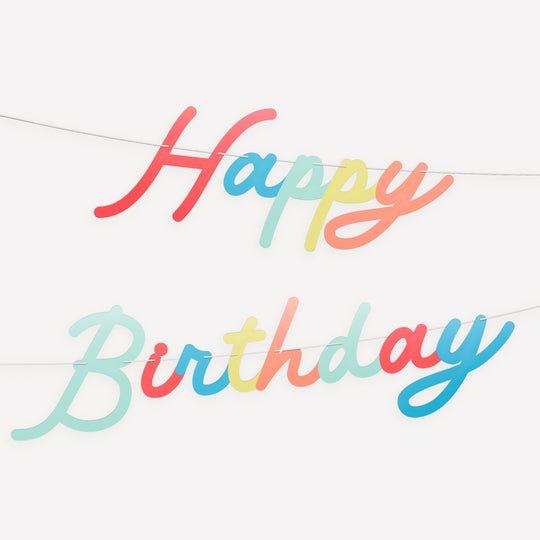 Rainbow Happy Birthday Garland - 图片 2