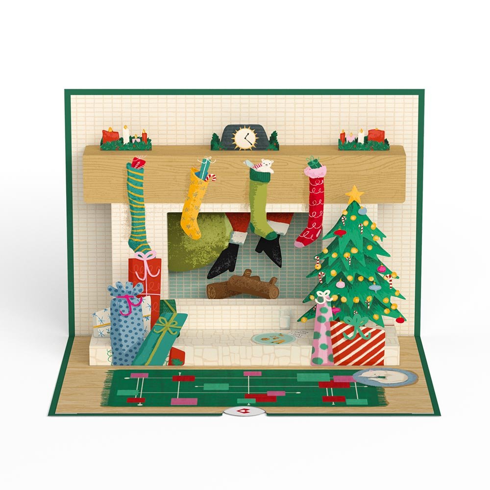 Santa Down the Chimney Christmas Pop-Up Card - 图片 5