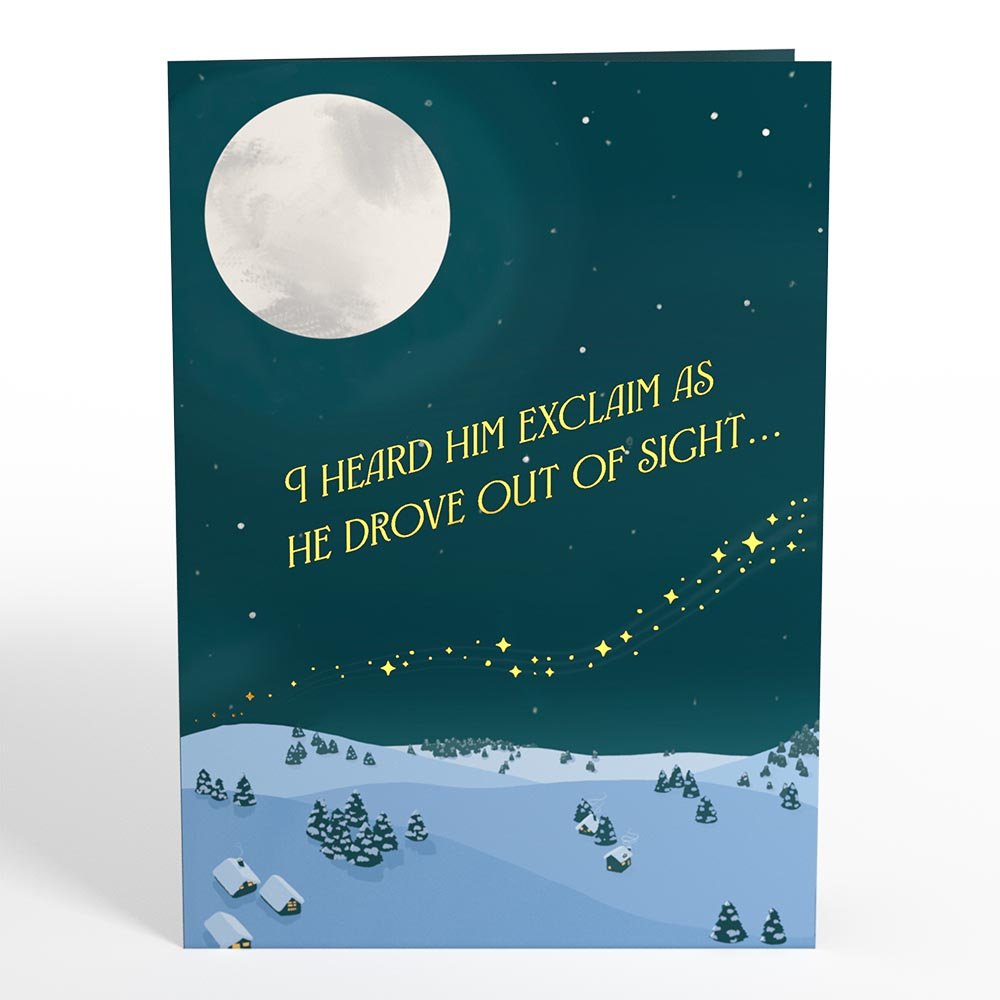 Night Sky Santa Sleigh Pop-Up Card - 图片 5
