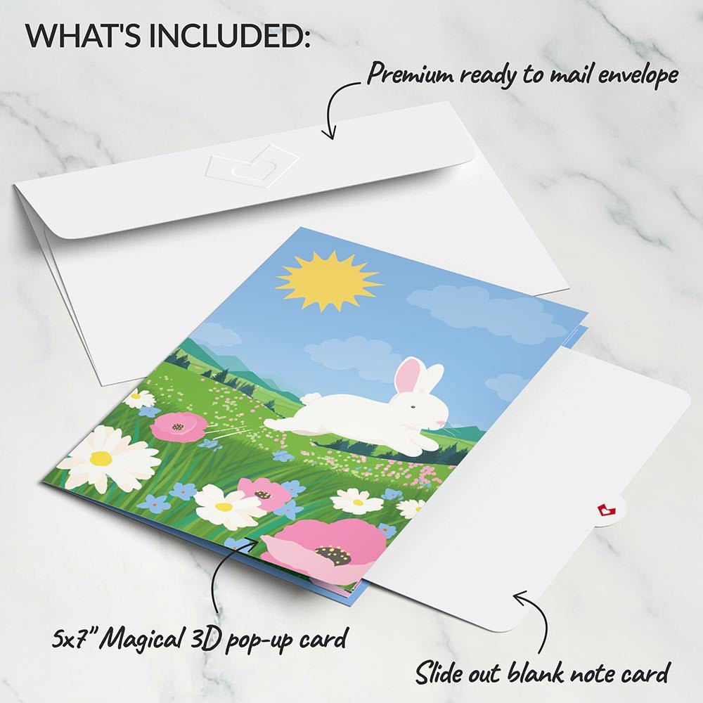 Happy Easter Spring Meadow Pop-Up Card - 图片 5