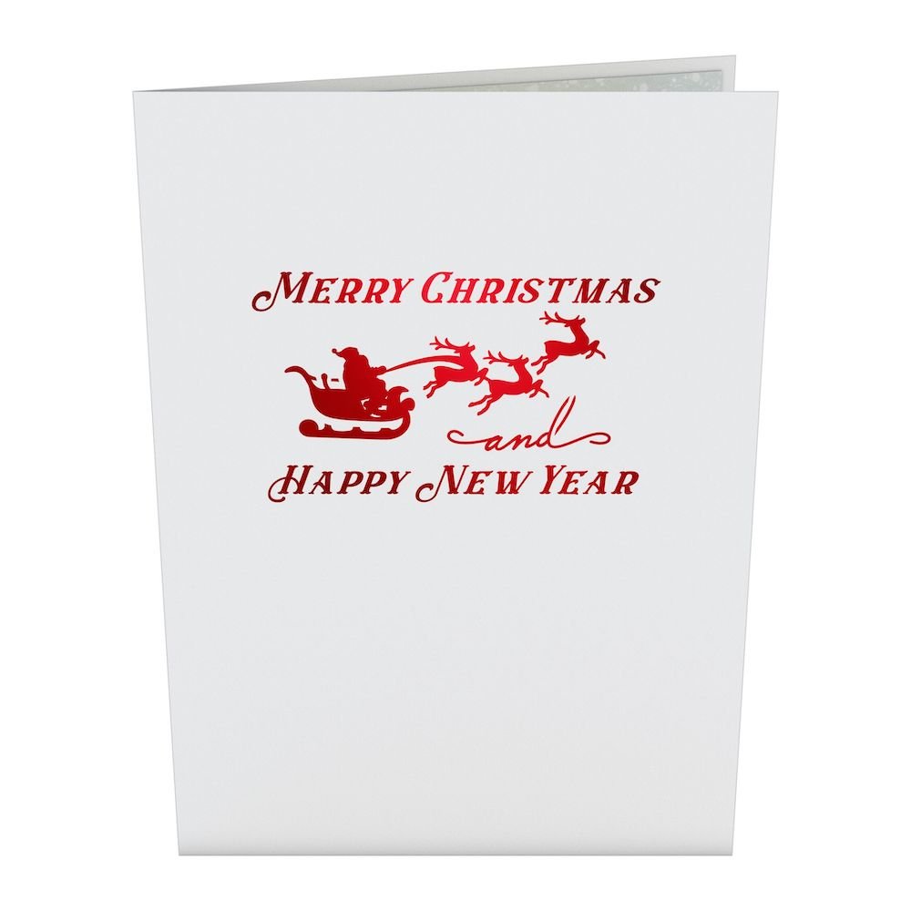 Santa Sleigh and Reindeer Pop-Up Card - 图片 5
